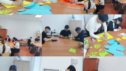 Көктемгі демалыс кезінде оқушылардың демалысын тиімді өткізу мақсатында көркем еңбек мұғалімі 6-9 сынып оқушылары арасында  ою-өрнектер бойынша шеберлік сынып ұйымдастырды. 